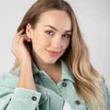 Zilveren goldplated oorringen parel voor dames