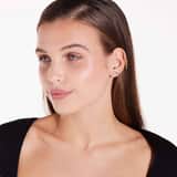 Stainless steel helixpiercing gold kristal+ketting