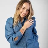 Stainless steel goldplated fantasiearmband met hanger voor dames