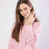 Stainless steel goldplated fantasiearmband met hanger voor dames
