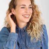 Zilveren goldplated oorbelhanger met geboortesteen voor dames