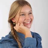 Zilveren goldplated oorbelhangers met zirkonia voor dames