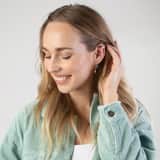 Zilveren earcuff driedubbel met zirkonia voor dames