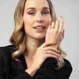 Ring, 375 Gold, mit 3 Zirkoniasteinen