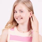 Zilveren goldplated kinderketting met hanger paard