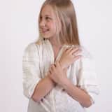 Zilveren goldplated kinderring met zirkonia