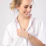 Aquamarine stainless steel armband
