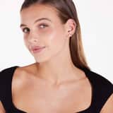 Zilveren goldplated helixpiercing met zirkonia voor dames