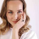 Gerecycled stainless steel ring met kristallen