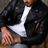 Stainless steel goldplated herenschakelarmband