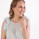 Stainless steel goldplated oorringen met hanger aventurijn voor dames
