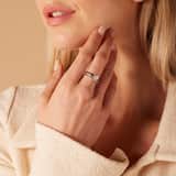 Zilveren dubbele ring met zirkonia hart