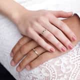 Bicolor-Trauring für Damen, 375 Gold, 3 mm, Layla TW 309