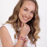 Kordelarmband, Edelstahl, Satin, Schloss