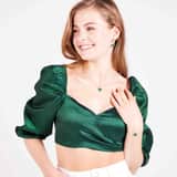 LuLu Jewels stainless steel ketting met malachiet voor dames