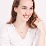 Zilveren naamketting hart zirkonia voor dames