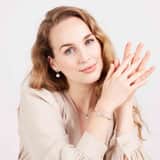 LivLiv stainless steel oorringen met kristallen oog voor dames
