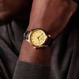 Q&Q herenhorloge met leren band