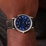 Q&Q herenhorloge met leren band