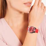 Regal Damen Uhr rot PU Leder Analog