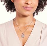 Gerecycled stainless steel ketting met munt hanger voor dames