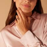 Stainless steel goldplated vintage ring met bloem roze