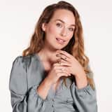 Stainless steel goldplated ring bloem voor dames