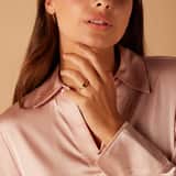 Stainless steel goldplated ring met zirkonia voor dames