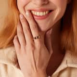 Stainless steel goldplated ring met zirkonia voor dames