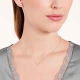 Zilveren ketting rhodiumplated v met zirkonia voor dames