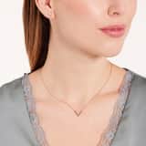 Zilveren ketting goldplated v met zirkonia voor dames