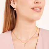 Stainless steel goldplated oorringen met hanger met hanger sleutel met zirkonia voor dames
