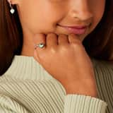 Stainless steel ring met hart emaille mint