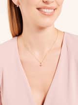 Zilveren goldplated ketting met hanger zirkonia