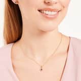 Zilveren goldplated ketting met hanger met zirkonia voor dames