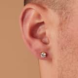 Zilveren goldplated oorknoppen met zirkonia