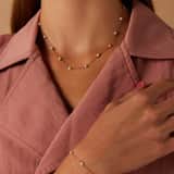 Stainless steel goldplated fantasiearmband met marmer voor dames