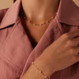 Stainless steel goldplated kralenketting voor dames