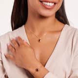 Stainless steel goldplated fantasiearmband met zirkonia voor dames