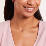 Stainless steel goldplated ketting met hanger met zirkonia voor dames