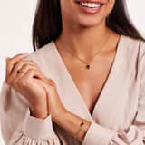 Stainless steel goldplated ketting met hanger met zirkonia voor dames