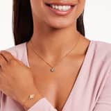 Stainless steel goldplated ketting met hanger bloem met zirkonia voor dames
