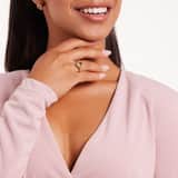 Stainless steel goldplated ring hart met zirkonia voor dames