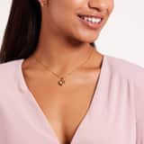 Stainless steel goldplated ketting met hanger hart met zirkonia voor dames