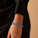 Armband aus Edelstahl, mit blauer Emaille