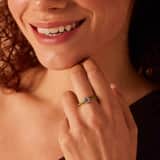 Ring aus Edelstahl, mit grüner Emaille und Zirkonia