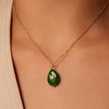 Stainless steel goldplated ketting met hanger met natuursteen voor dames