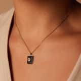 Stainless steel goldplated ketting met hanger met natuursteen voor dames