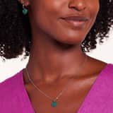 LivLiv stainless steel ketting hart met kristal emerald voor dames