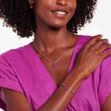 Stainless steel armband hart met kristal paars